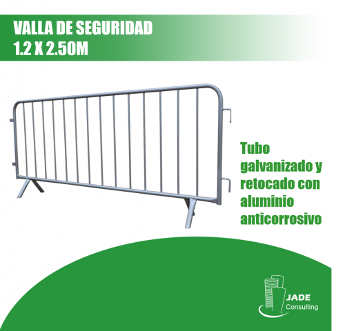 Valla de Seguridad 1.2m x 2.5m Galvanizado